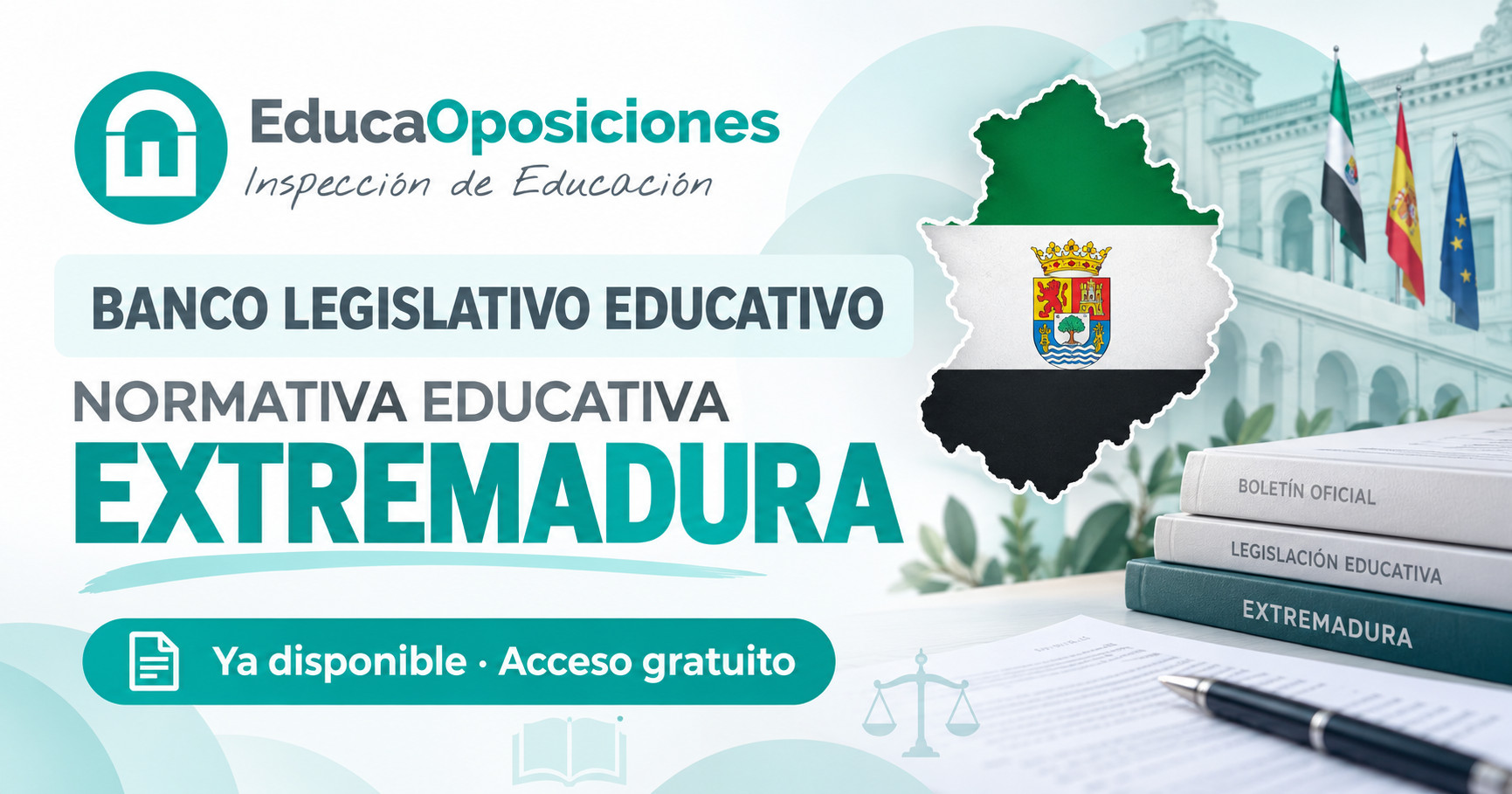 Normativa educativa de Extremadura disponible en el Banco Legislativo Educativo de EducaOposiciones