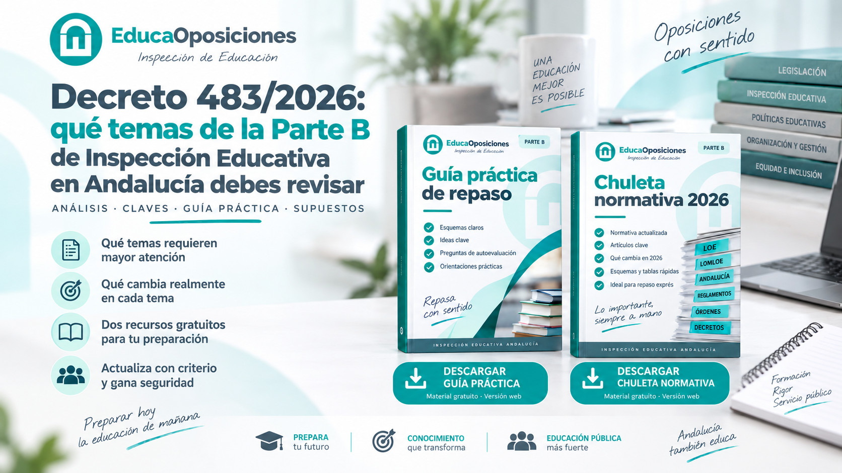 Guía práctica y chuleta normativa 2026 para oposiciones de Inspección Educativa en Andalucía