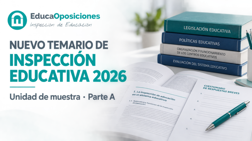 Nuevo temario de Inspección Educativa 2026 y unidad de muestra de la Parte A
