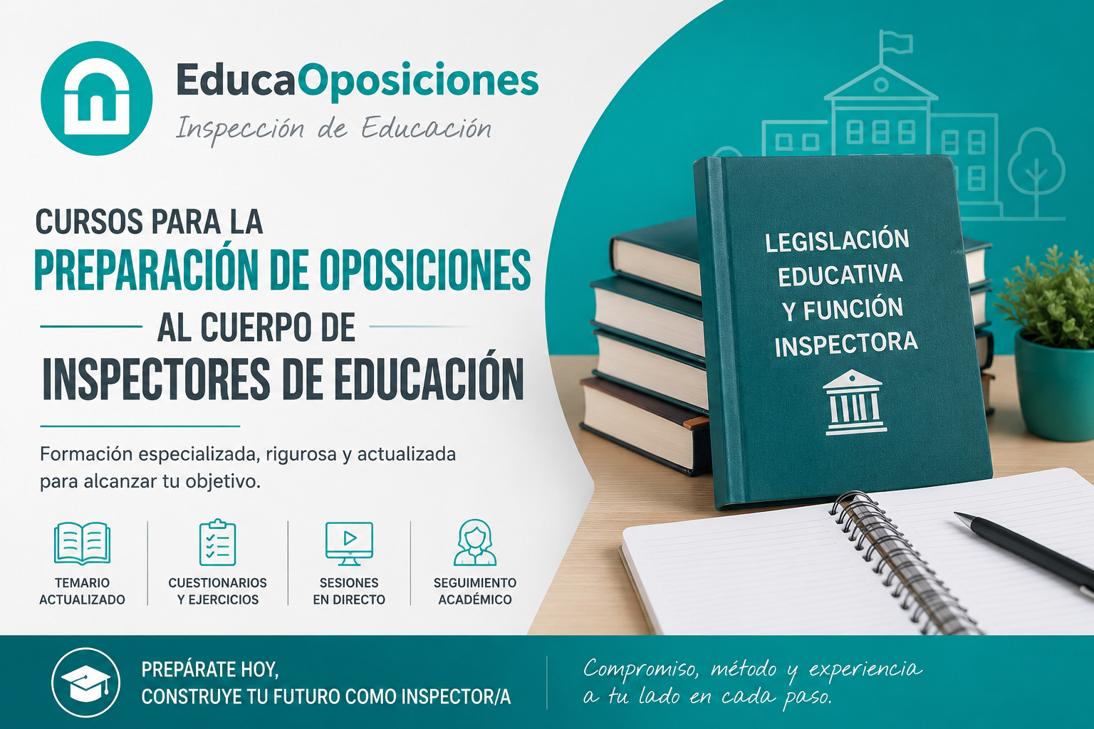 EducaOposiciones inicia la preparación de oposiciones a Inspección Educativa 2026/27 con nueva aula virtual