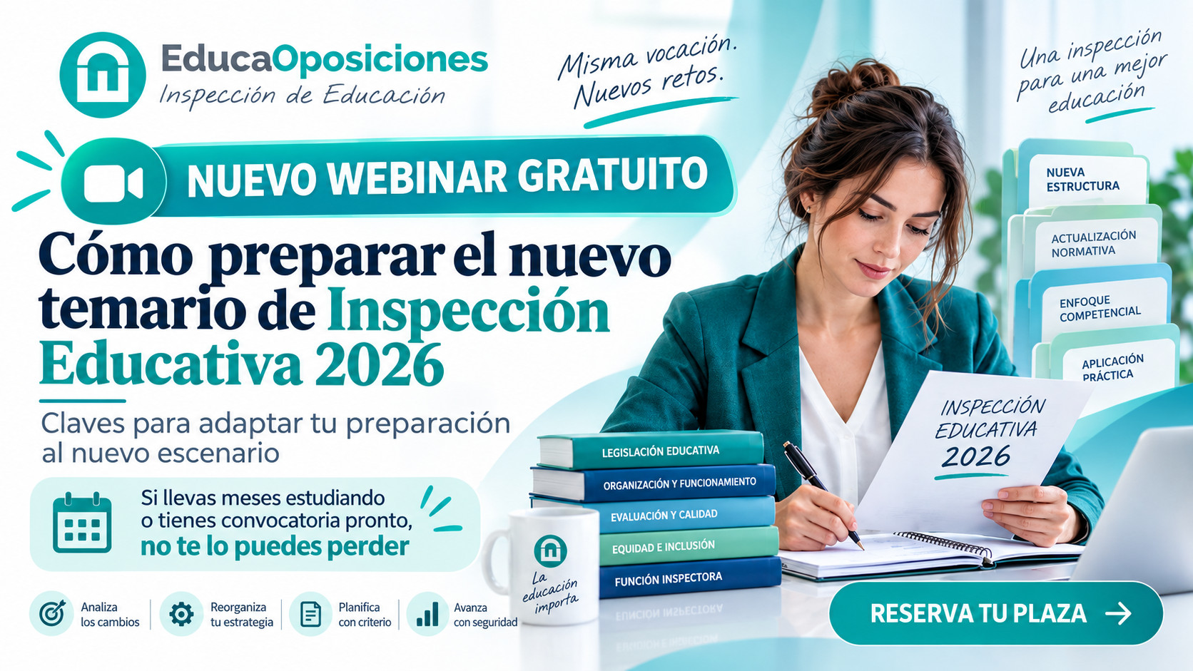 Webinar gratuito sobre cómo preparar el nuevo temario de Inspección Educativa 2026